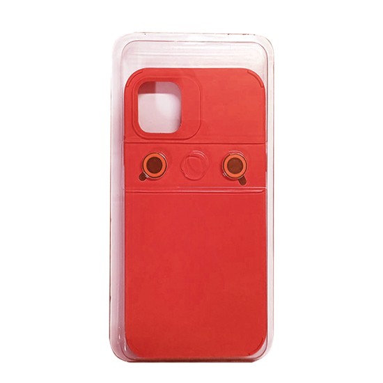 Silicone Case with Separate Camera Glass Set for Apple iPhone 15 Red